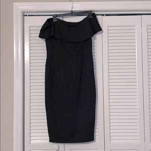 Off the shoulder midi black dress